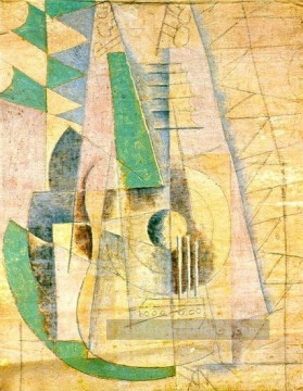  Guitare Tableaux - Guitare verte qui etend 1912 Cubisme